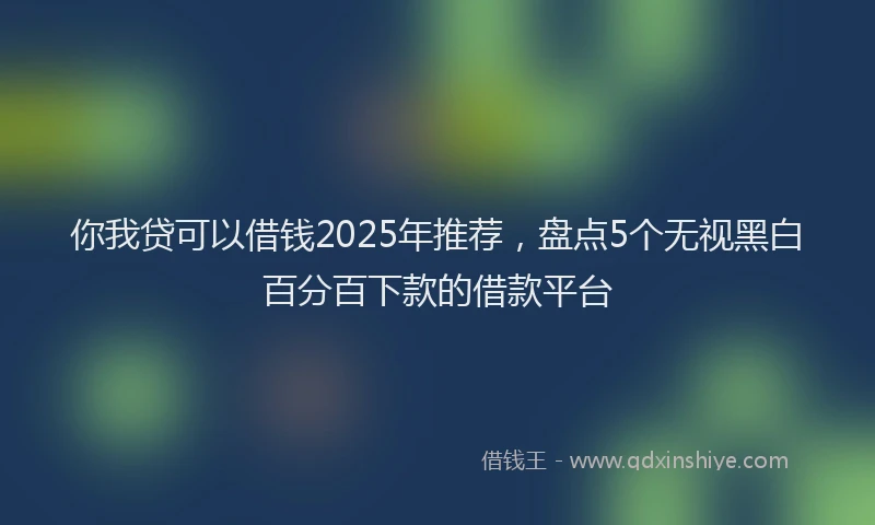 你我贷可以借钱2025年推荐，盘点5个无视黑白百分百下款的借款平台