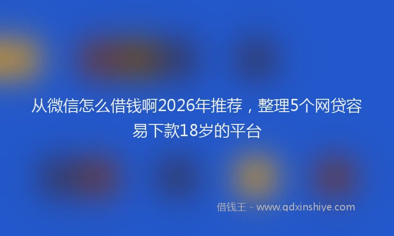 从微信怎么借钱啊2026年推荐，整理5个网贷容易下款18岁的平台
