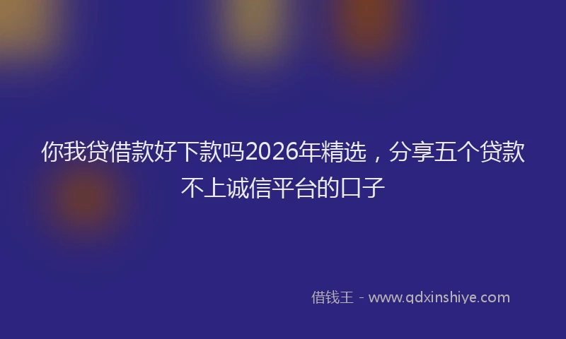 你我贷借款好下款吗2026年精选，分享五个贷款不上诚信平台的口子