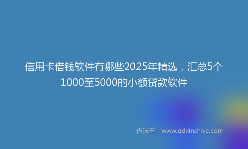 信用卡借钱软件有哪些2025年精选,汇总5个1000至5000的小额贷款软件