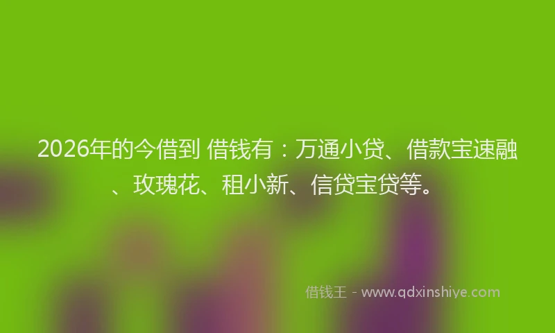 2026年的今借到 借钱有：万通小贷、借款宝速融、玫瑰花、租小新、信贷宝贷等。