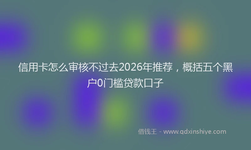 信用卡怎么审核不过去2026年推荐,概括五个黑户0门槛贷款口子