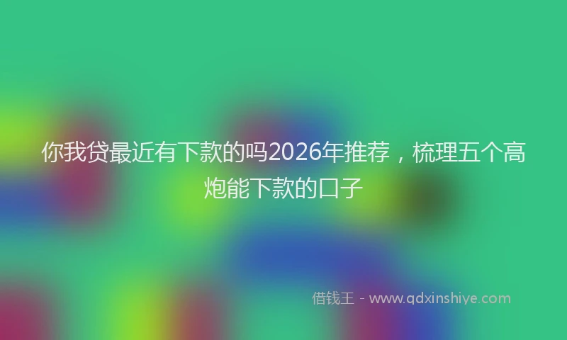 你我贷最近有下款的吗2026年推荐，梳理五个高炮能下款的口子