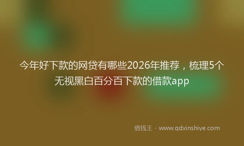 今年好下款的网贷有哪些2026年推荐,梳理5个无视黑白百分百下款的借款app