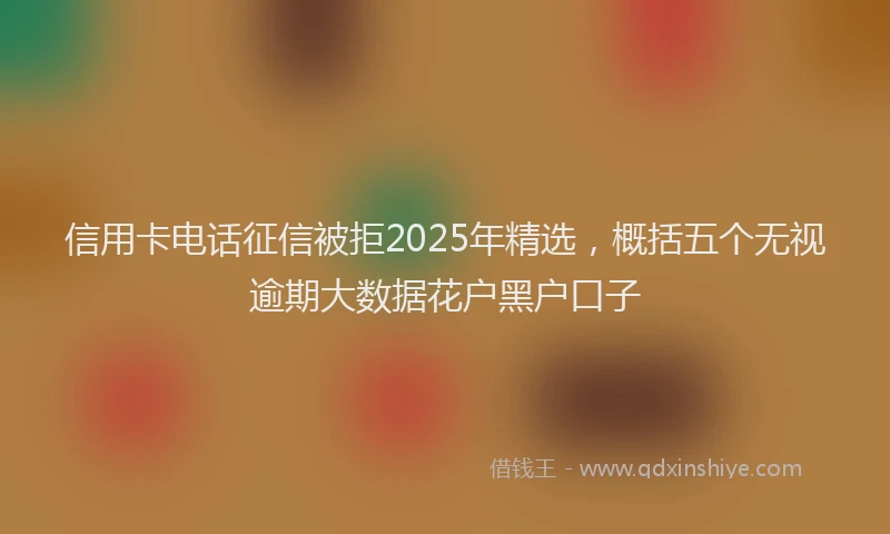 信用卡电话征信被拒2025年精选，概括五个无视逾期大数据花户黑户口子