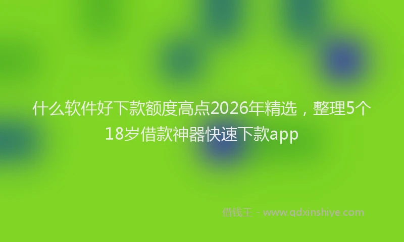 什么软件好下款额度高点2026年精选，整理5个18岁借款神器快速下款app