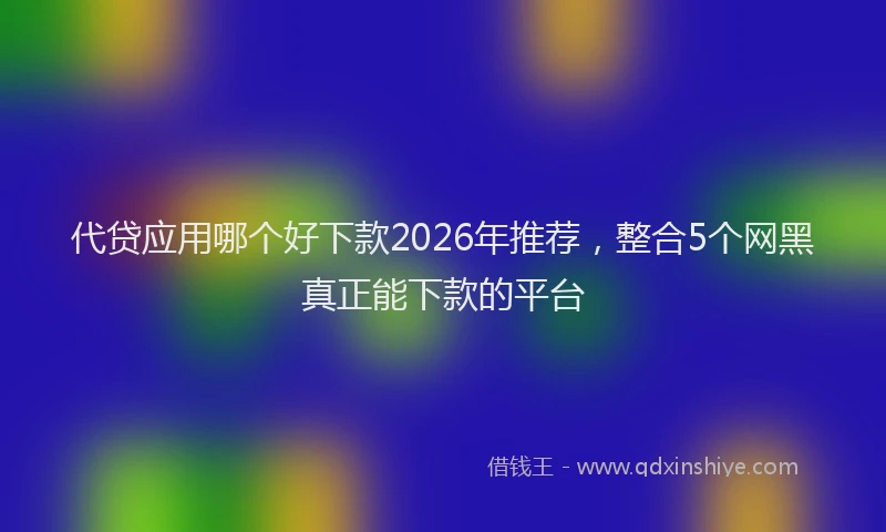 代贷应用哪个好下款2026年推荐，整合5个网黑真正能下款的平台