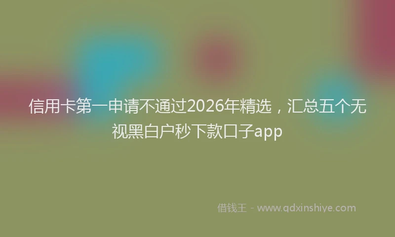 信用卡第一申请不通过2026年精选,汇总五个无视黑白户秒下款口子app