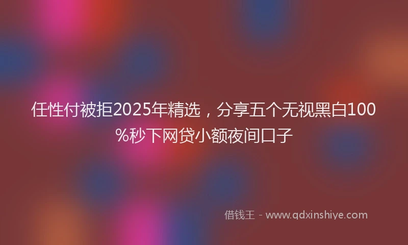 任性付被拒2025年精选，分享五个无视黑白100%秒下网贷小额夜间口子