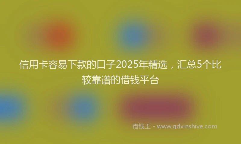 信用卡容易下款的口子2025年精选,汇总5个比较靠谱的借钱平台