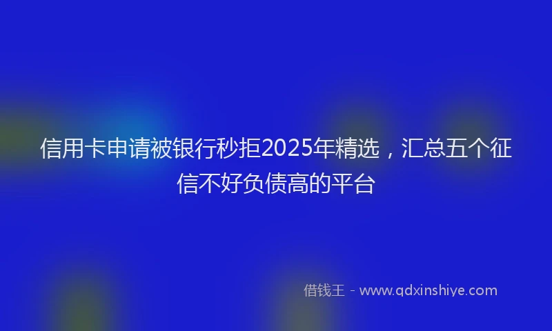 信用卡申请被银行秒拒2025年精选，汇总五个征信不好负债高的平台