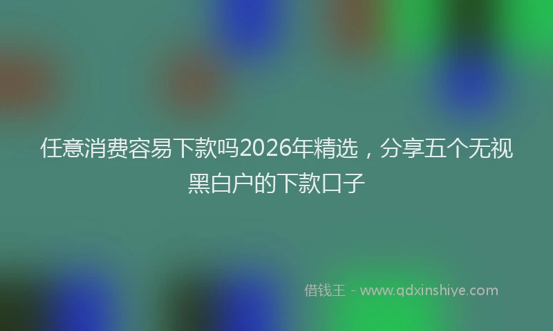 任意消费容易下款吗2026年精选，分享五个无视黑白户的下款口子