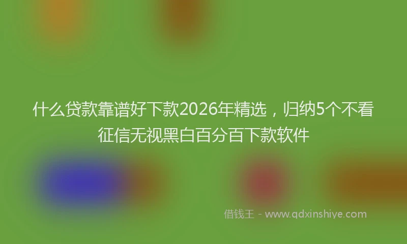 什么贷款靠谱好下款2026年精选，归纳5个不看征信无视黑白百分百下款软件