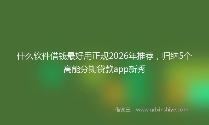 什么软件借钱最好用正规2026年推荐，归纳5个高能分期贷款app新秀