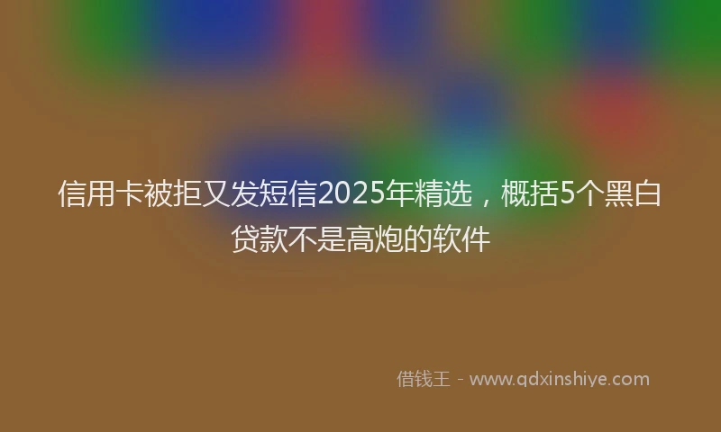 信用卡被拒又发短信2025年精选，概括5个黑白贷款不是高炮的软件
