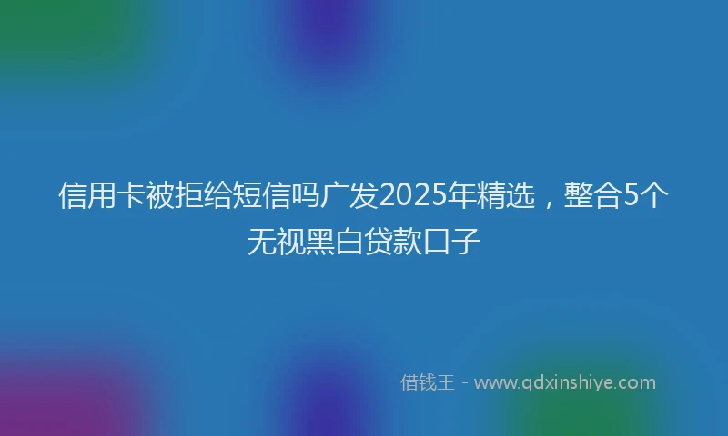 信用卡被拒给短信吗广发2025年精选，整合5个无视黑白贷款口子