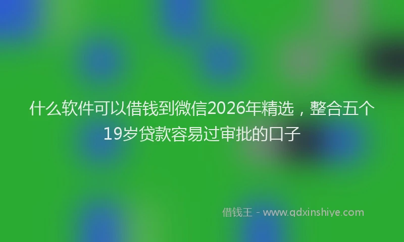 什么软件可以借钱到微信2026年精选，整合五个19岁贷款容易过审批的口子