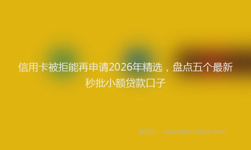 信用卡被拒能再申请2026年精选，盘点五个最新秒批小额贷款口子