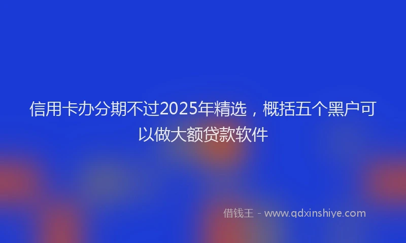 信用卡办分期不过2025年精选，概括五个黑户可以做大额贷款软件