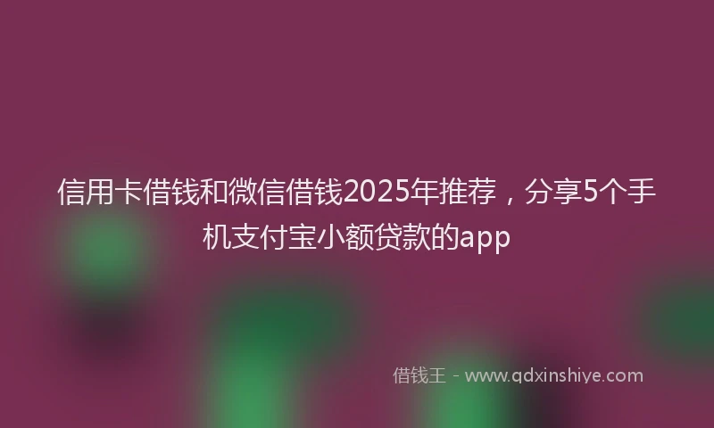 信用卡借钱和微信借钱2025年推荐，分享5个手机支付宝小额贷款的app