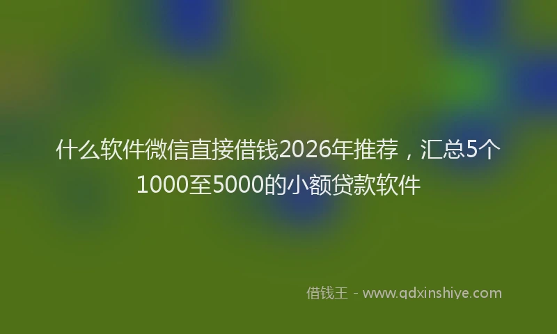 什么软件微信直接借钱2026年推荐，汇总5个1000至5000的小额贷款软件