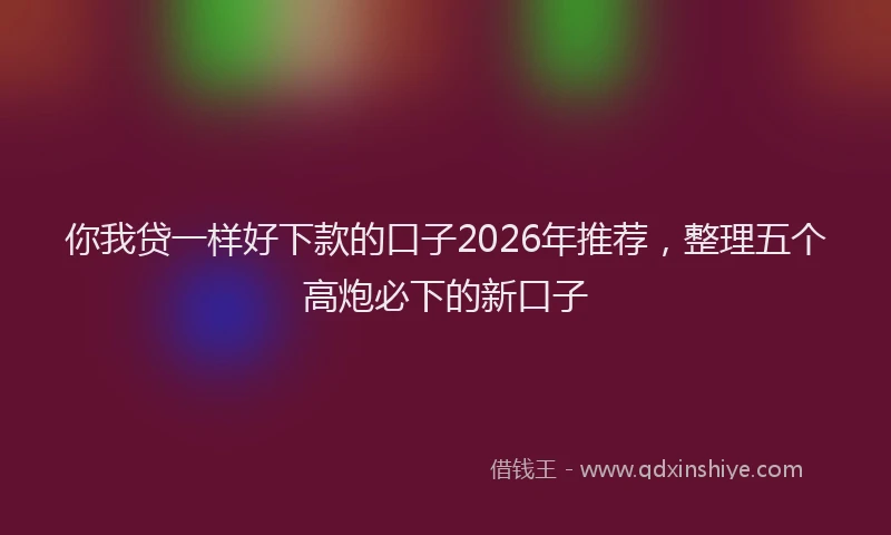 你我贷一样好下款的口子2026年推荐，整理五个高炮必下的新口子