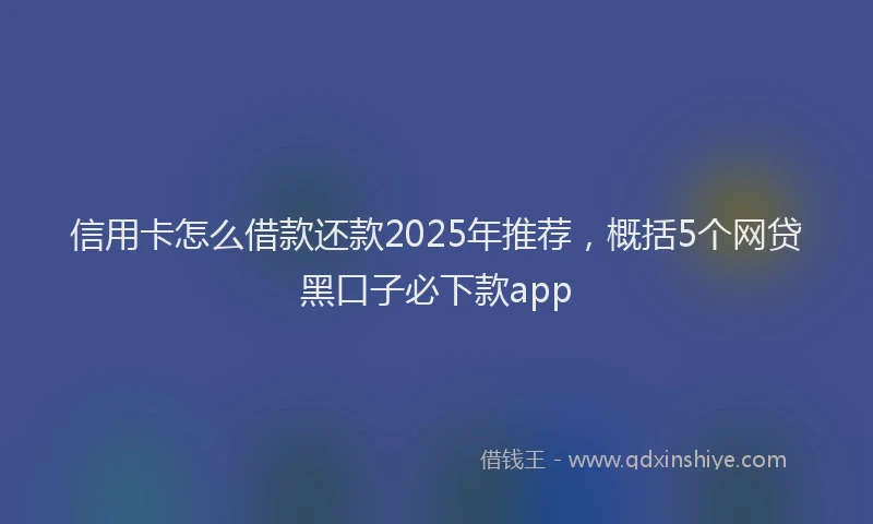 信用卡怎么借款还款2025年推荐，概括5个网贷黑口子必下款app