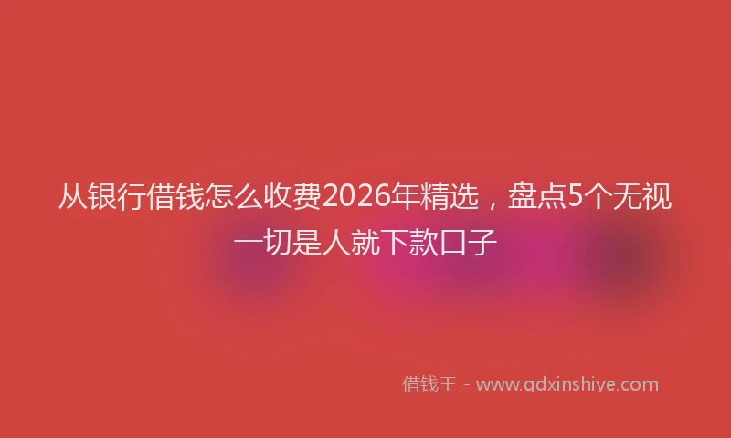 从银行借钱怎么收费2026年精选,盘点5个无视一切是人就下款口子