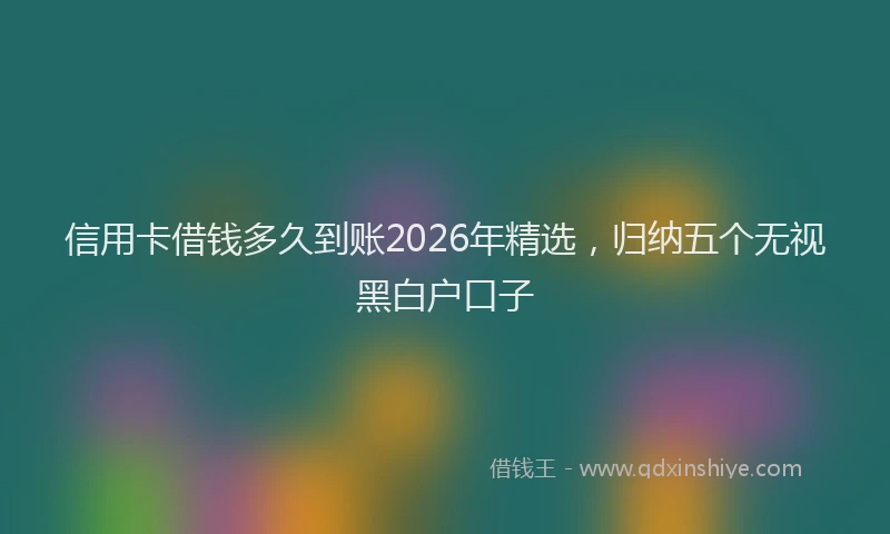 信用卡借钱多久到账2026年精选，归纳五个无视黑白户口子