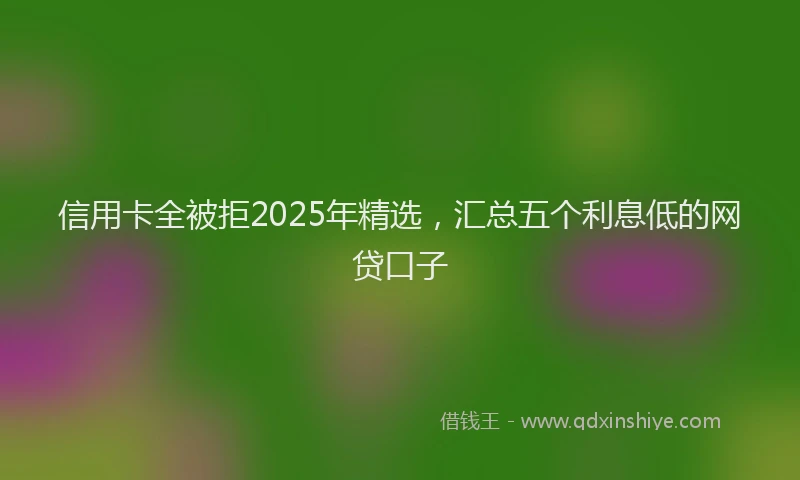 信用卡全被拒2025年精选，汇总五个利息低的网贷口子