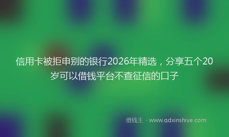 信用卡被拒申别的银行2026年精选,分享五个20岁可以借钱平台不查征信的口子