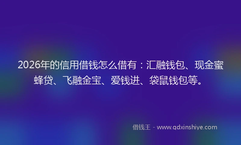 2026年的信用借钱怎么借有：汇融钱包、现金蜜蜂贷、飞融金宝、爱钱进、袋鼠钱包等。