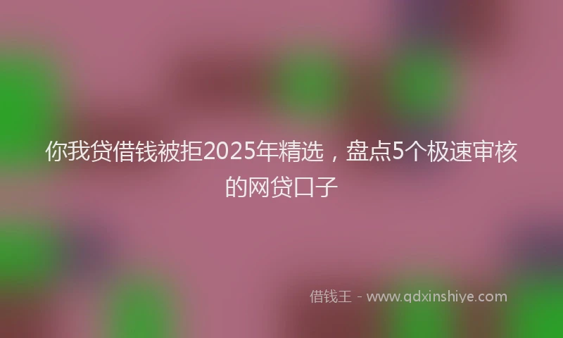 你我贷借钱被拒2025年精选，盘点5个极速审核的网贷口子