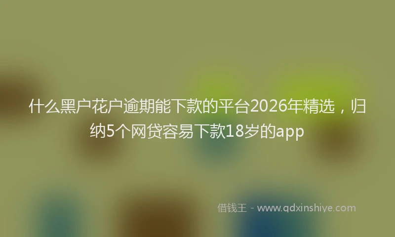 什么黑户花户逾期能下款的平台2026年精选，归纳5个网贷容易下款18岁的app