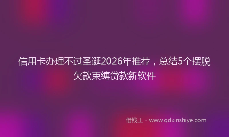 信用卡办理不过圣诞2026年推荐，总结5个摆脱欠款束缚贷款新软件