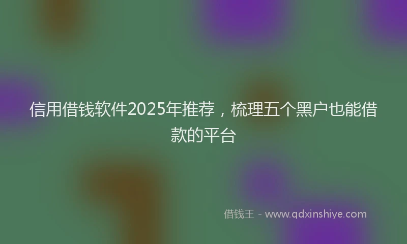 信用借钱软件2025年推荐，梳理五个黑户也能借款的平台