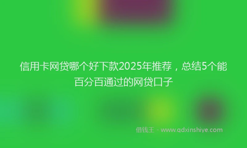 信用卡网贷哪个好下款2025年推荐,总结5个能百分百通过的网贷口子