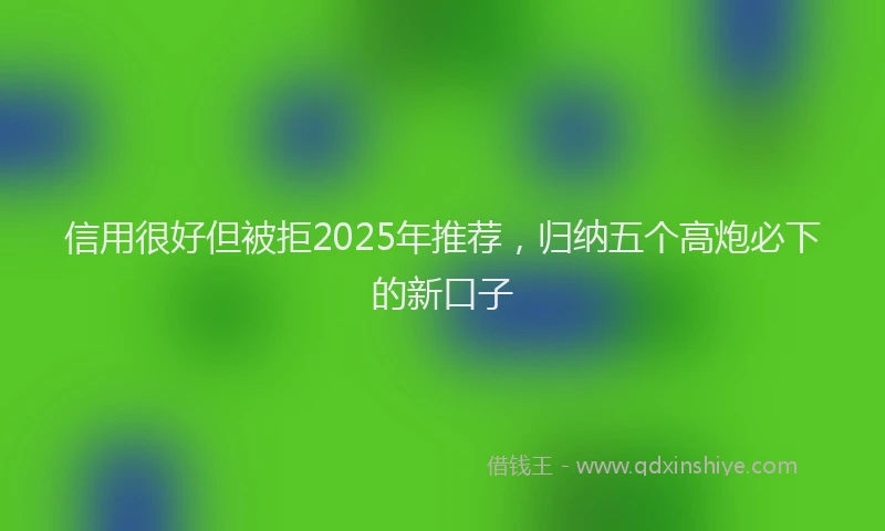 信用很好但被拒2025年推荐，归纳五个高炮必下的新口子