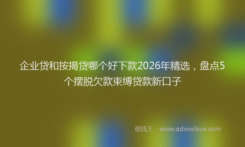 企业贷和按揭贷哪个好下款2026年精选,盘点5个摆脱欠款束缚贷款新口子