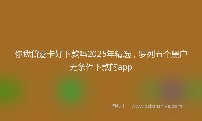你我贷嘉卡好下款吗2025年精选，罗列五个黑户无条件下款的app