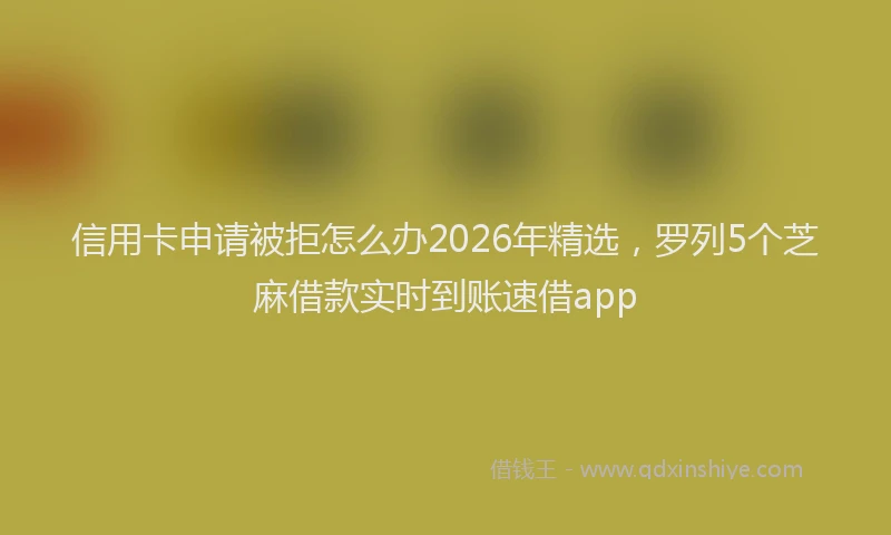 信用卡申请被拒怎么办2026年精选，罗列5个芝麻借款实时到账速借app