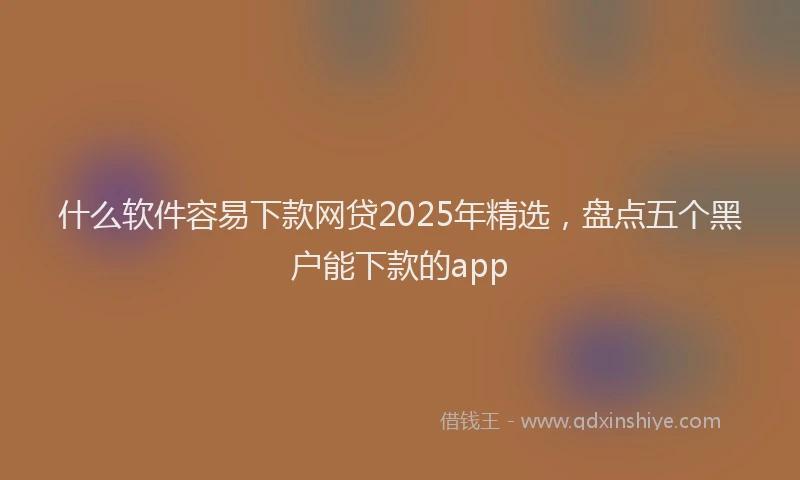 什么软件容易下款网贷2025年精选，盘点五个黑户能下款的app