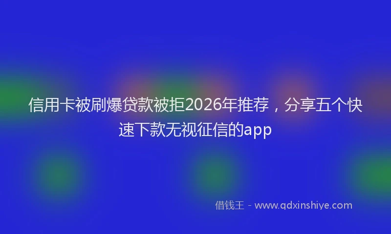 信用卡被刷爆贷款被拒2026年推荐,分享五个快速下款无视征信的app
