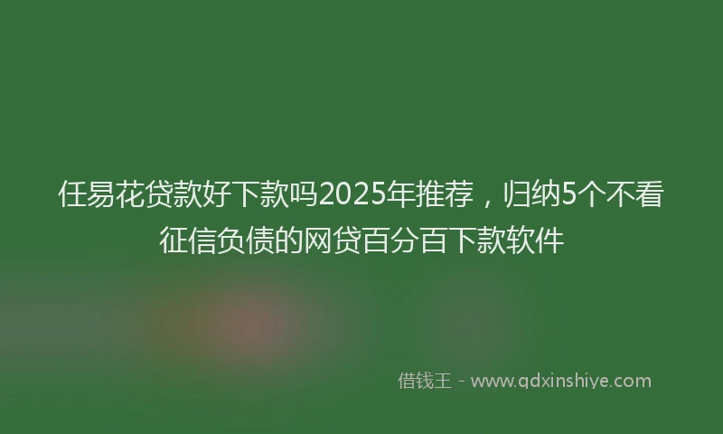 任易花贷款好下款吗2025年推荐，归纳5个不看征信负债的网贷百分百下款软件