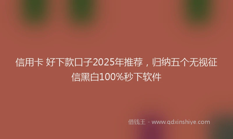 信用卡 好下款口子2025年推荐，归纳五个无视征信黑白100%秒下软件