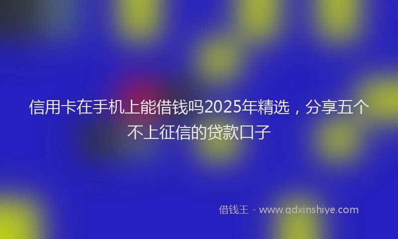 信用卡在手机上能借钱吗2025年精选，分享五个不上征信的贷款口子