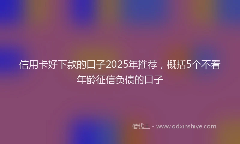 信用卡好下款的口子2025年推荐，概括5个不看年龄征信负债的口子