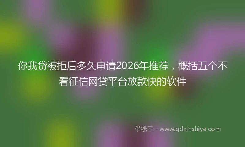 你我贷被拒后多久申请2026年推荐，概括五个不看征信网贷平台放款快的软件