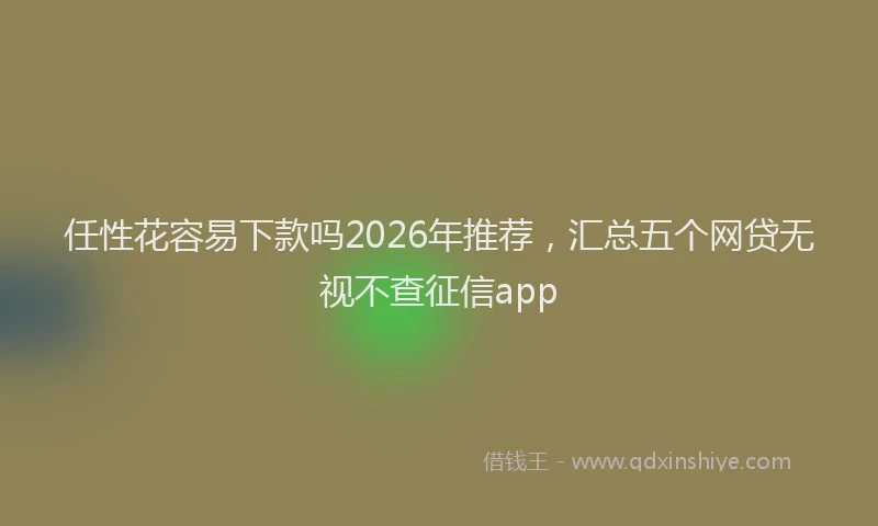 任性花容易下款吗2026年推荐，汇总五个网贷无视不查征信app