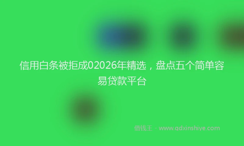 信用白条被拒成02026年精选，盘点五个简单容易贷款平台